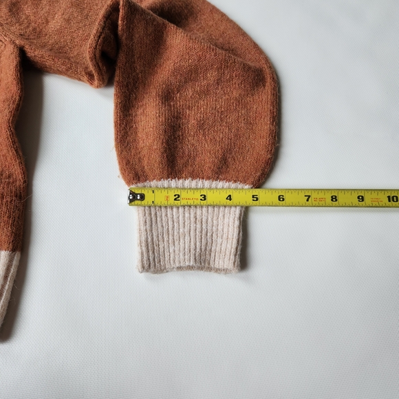 Yes Lola Womens Knit Crop Sweater Baggy Chunky Brown Button Up Cardigan Small - Picture 11 of 11